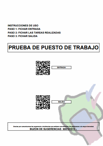 CheckLimp: instrucciones de uso con QR de entrada y salida